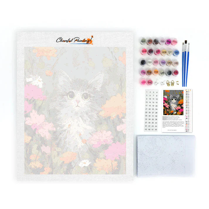 A cat among the flowers - Paint by Numbers - Image 4