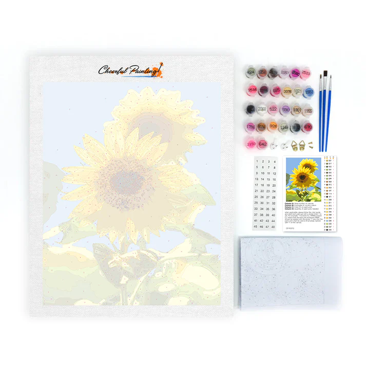 A Yellow Sunflower - Paint by Numbers - Image 4