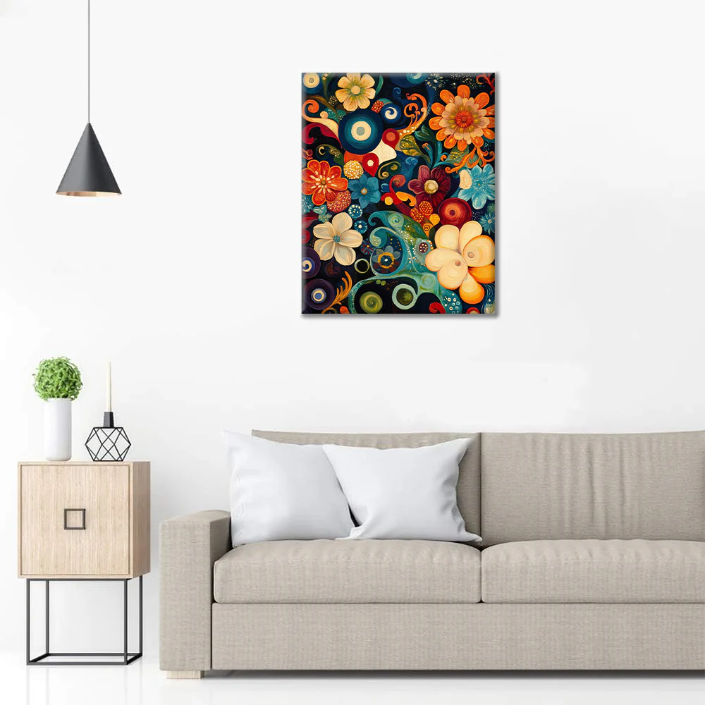 Abstract Flowers - Paint by Numbers - Image 3