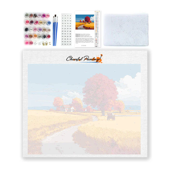Autumn Countryside Drive - Paint by Numbers - Image 4