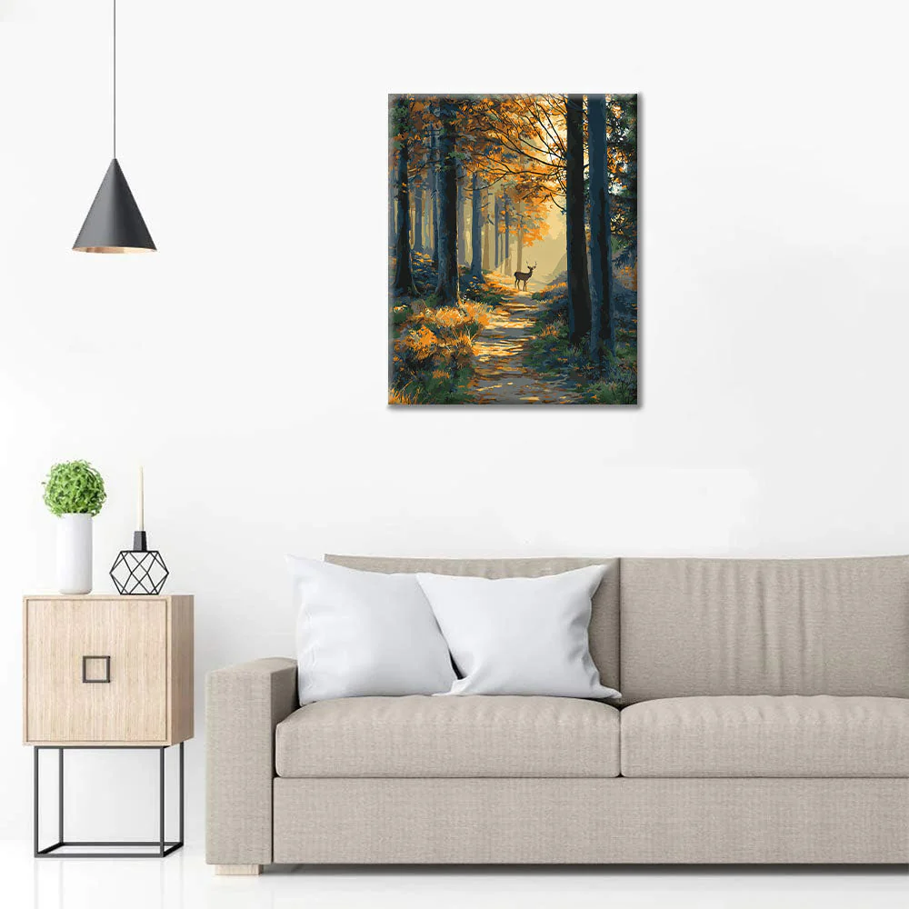 Autumn Forest Path - Paint by Numbers - Image 3