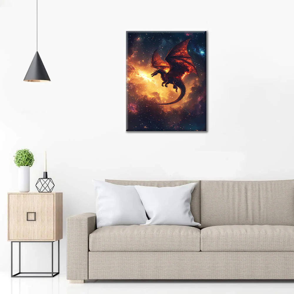 Blazing Cosmic Dragon - Paint by Numbers - Image 3