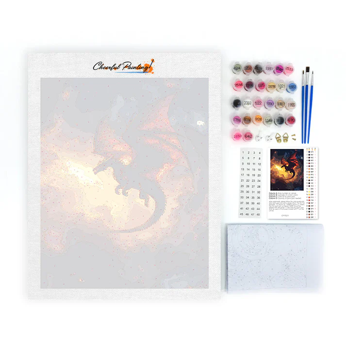 Blazing Cosmic Dragon - Paint by Numbers - Image 4