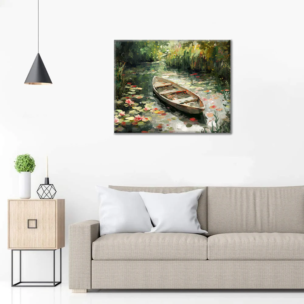 Boat in the Lake - Paint by Numbers - Image 3