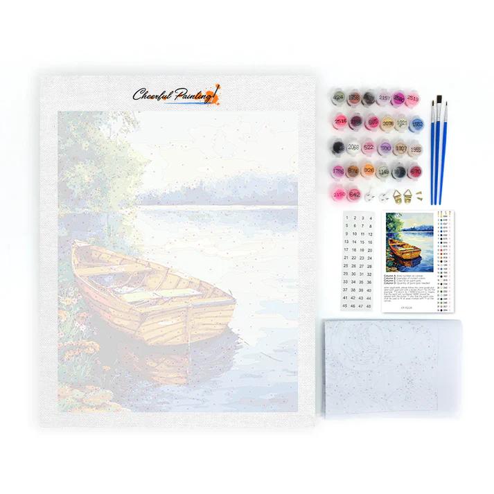 Boats in the Lake - Paint by Numbers - Image 4