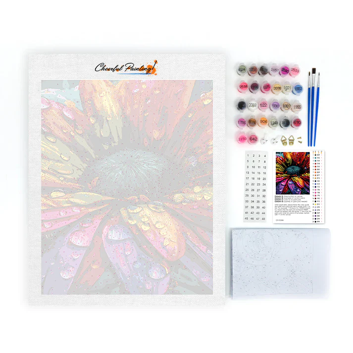 Flower with Raindrops - Paint by Numbers - Image 4