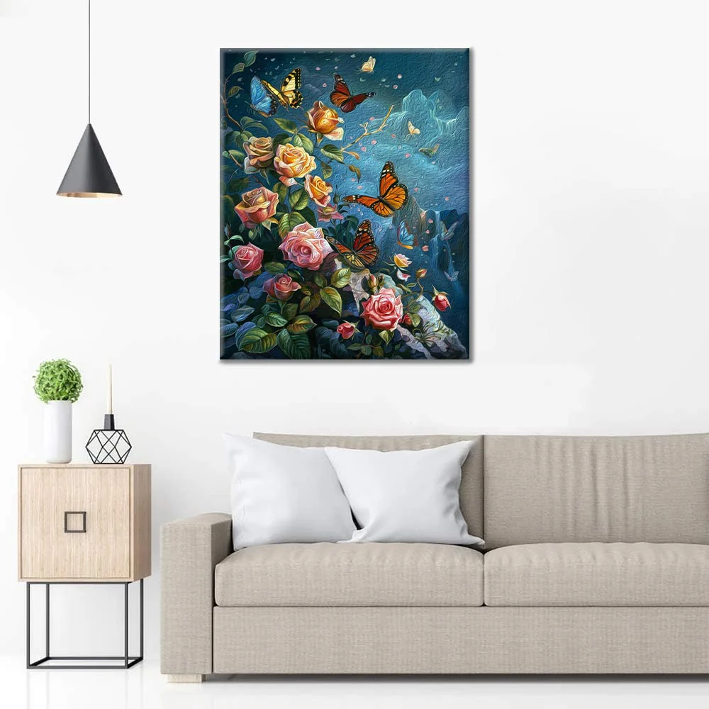 Butterflies and Roses - Paint by Numbers - Image 3