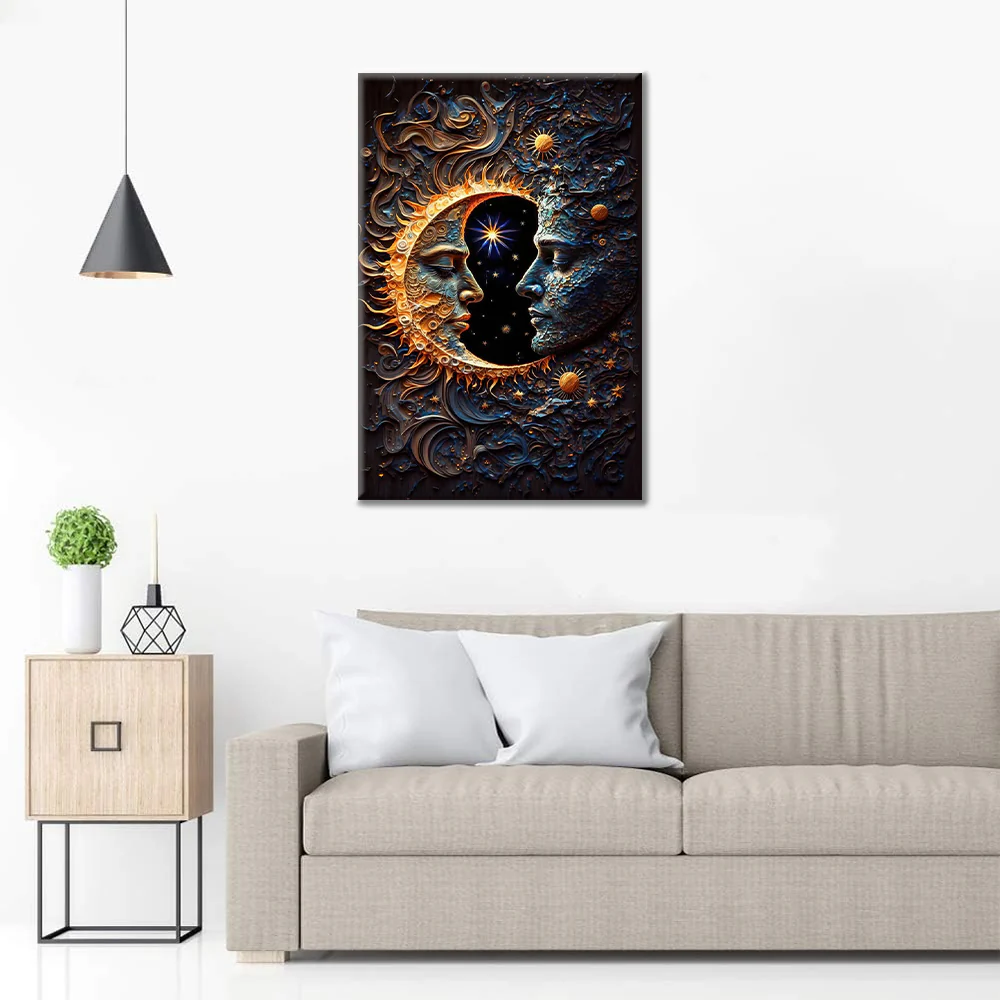 Celestial Harmony Sun And Moon Solar - Paint by Numbers - Image 3