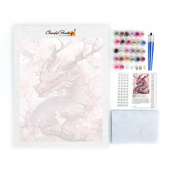 Cherry blossom dragon - Paint by Numbers - Image 4