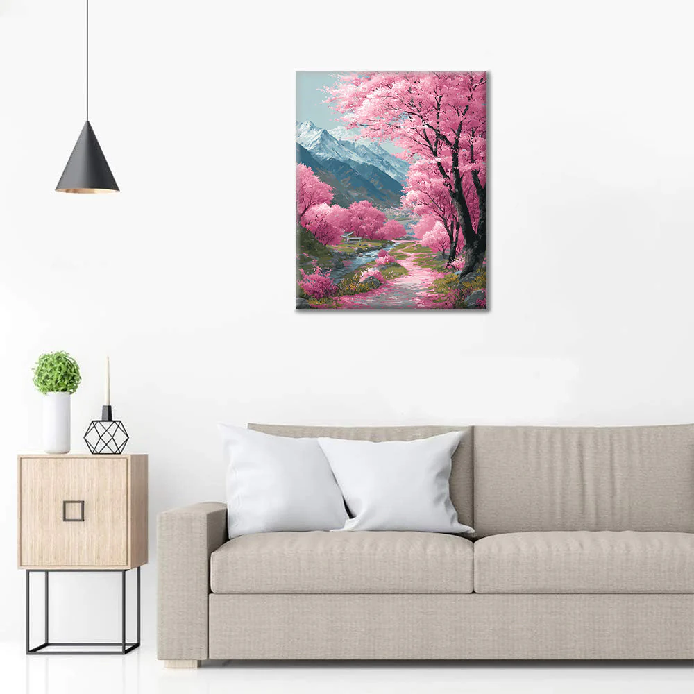 Cherry Blossom Path - Paint by Numbers - Image 3