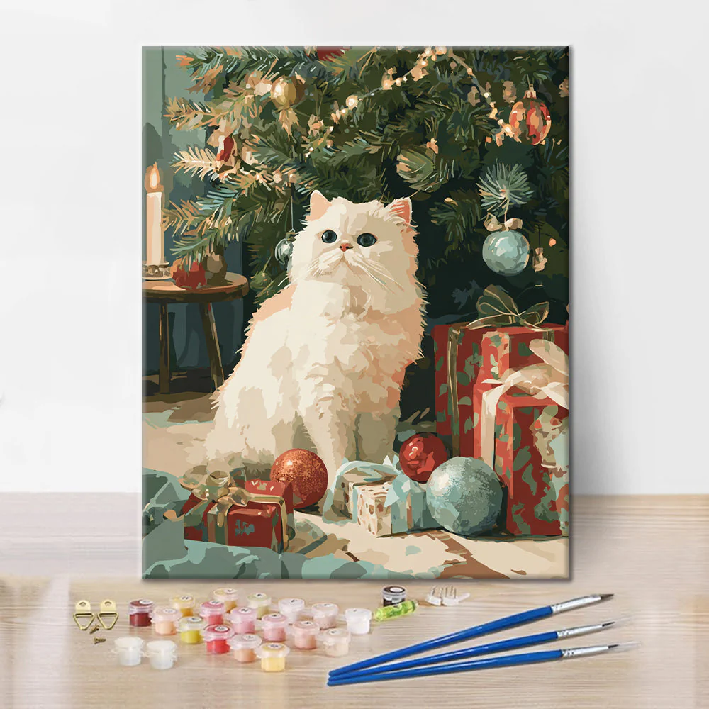 Christmas Cat - Paint by Numbers - Image 2