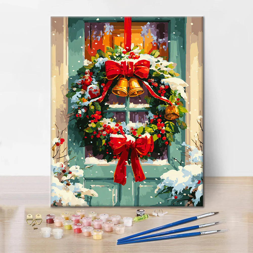 Christmas Door Wreath - Paint by Numbers - Image 2