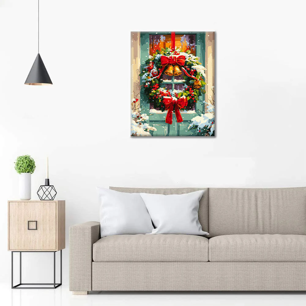 Christmas Door Wreath - Paint by Numbers - Image 3