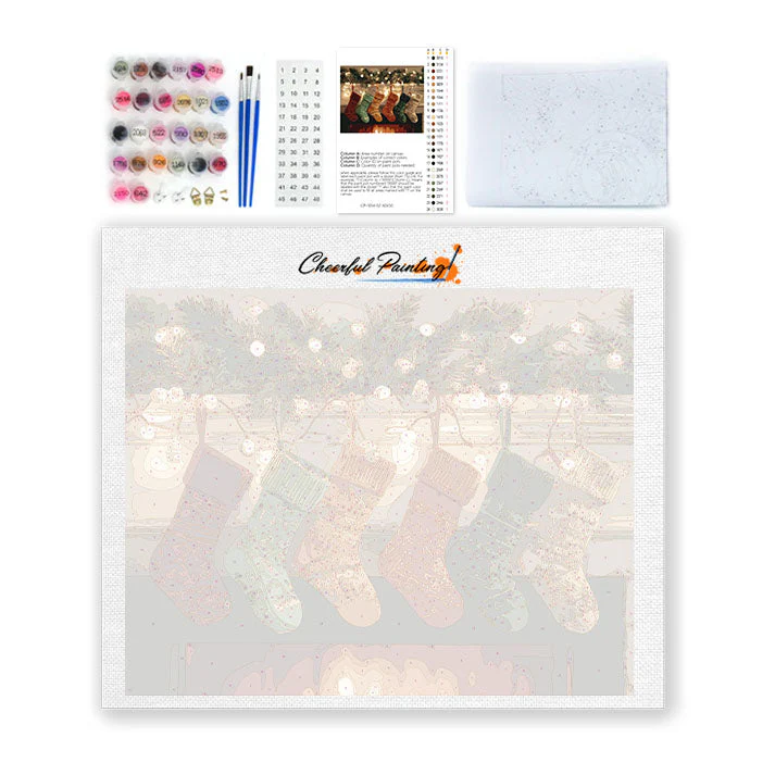 Christmas Stockings by the Fire - Paint by Numbers - Image 4