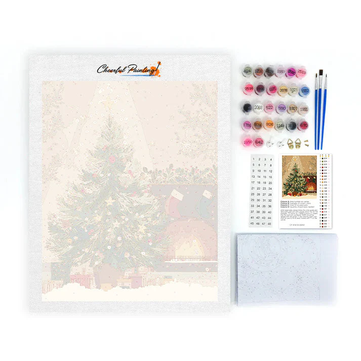 Christmas Tree and Fireplace - Paint by Numbers - Image 4