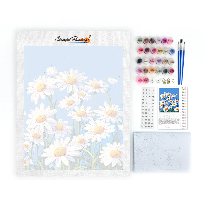 Daisies Under Blue Skies - Paint by Numbers - Image 4