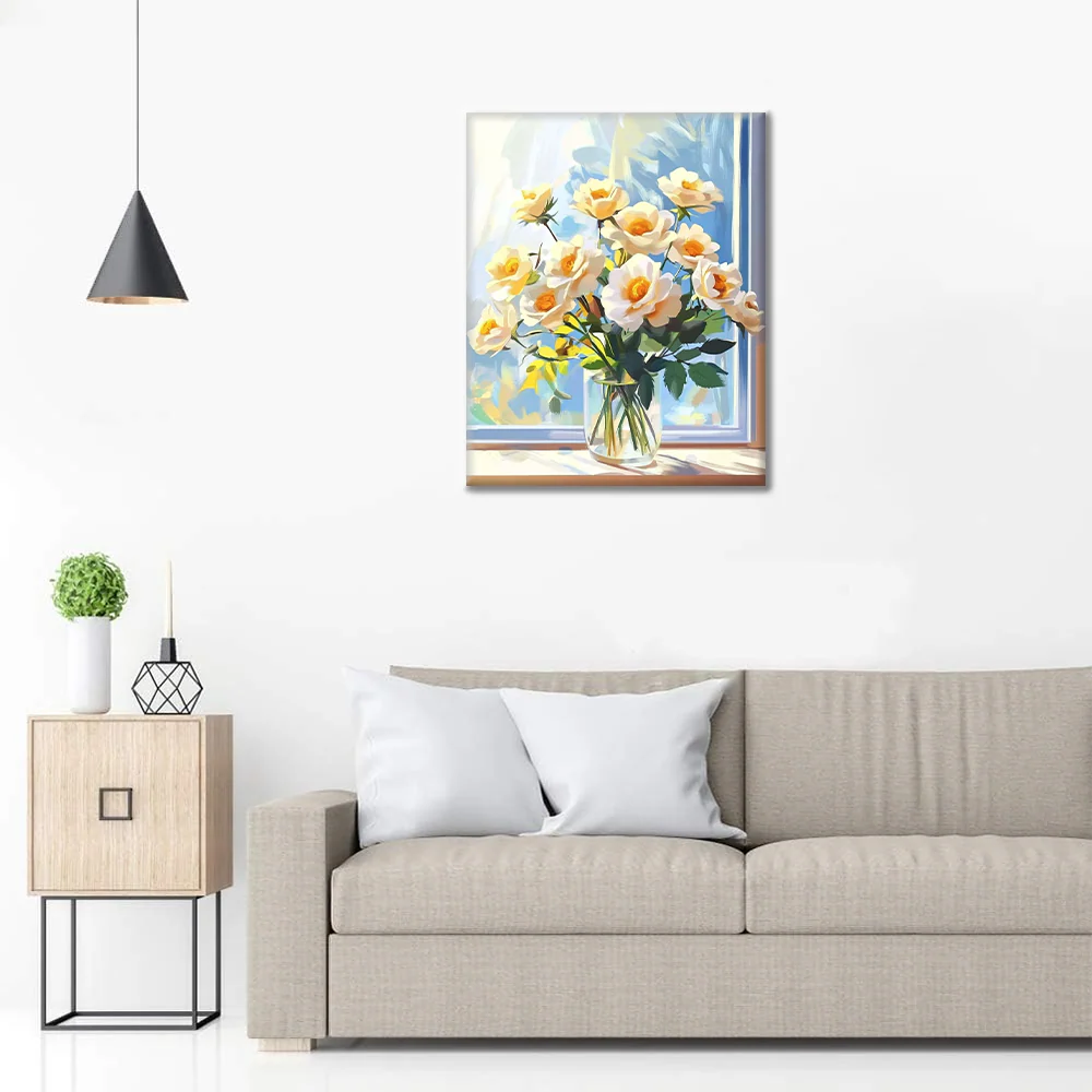 Lemon Petals at the Window - Paint by Numbers - Image 3