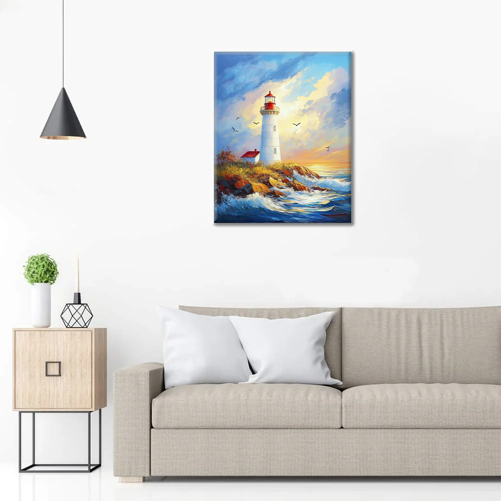 Seaside Lighthouse - Paint by Numbers - Image 3