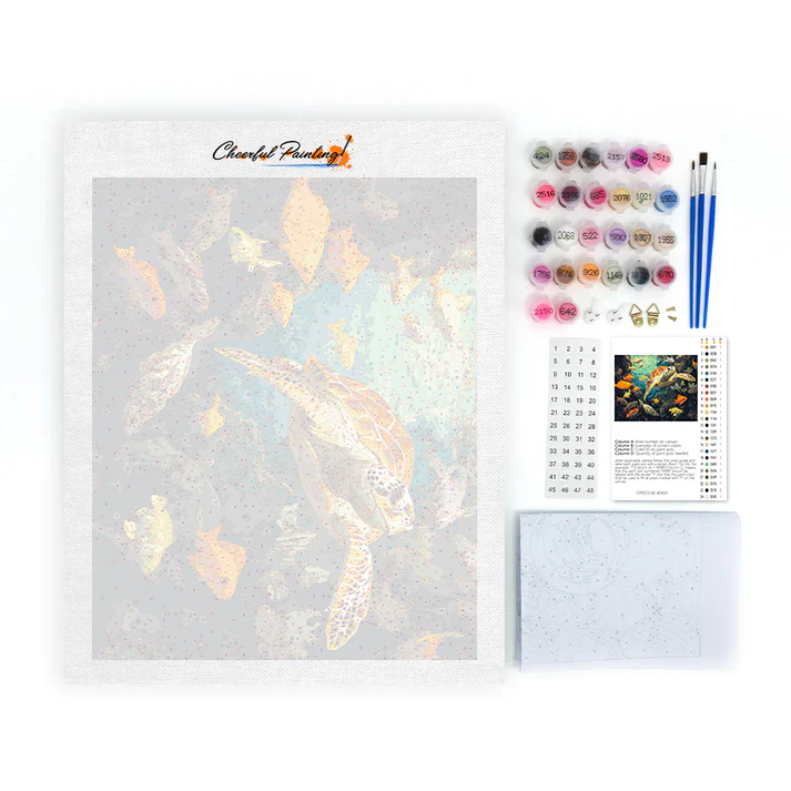 Turtles and Fish - Paint by Numbers - Image 4