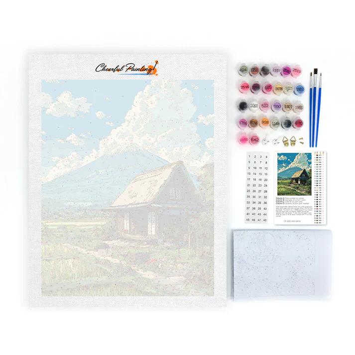 The Cottage Under Mount Fuji - Paint by Numbers - Image 4