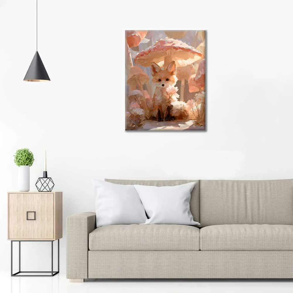 Fox Under the Mushroom - Paint by Numbers - Image 3