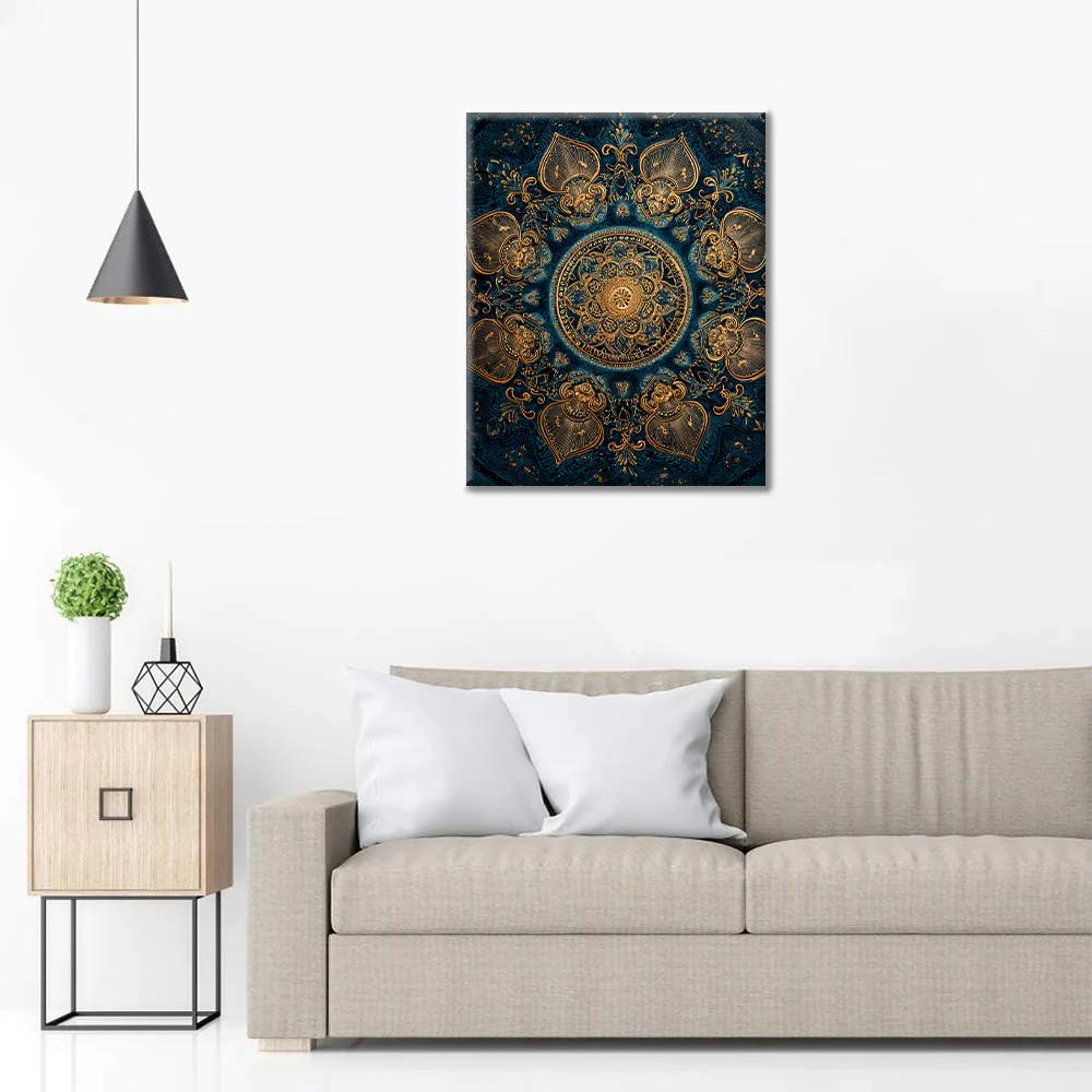 Golden Lotus Mandala - Paint by Numbers - Image 3