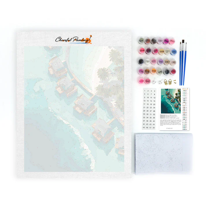 Maldives Overwater Villas - Paint by Numbers - Image 4