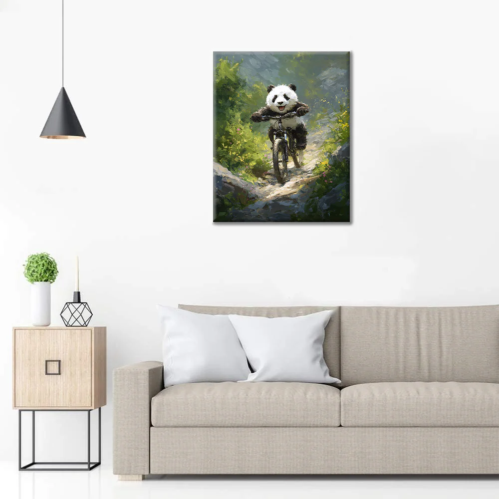 Panda Mountain Bike - Paint by Numbers - Image 3