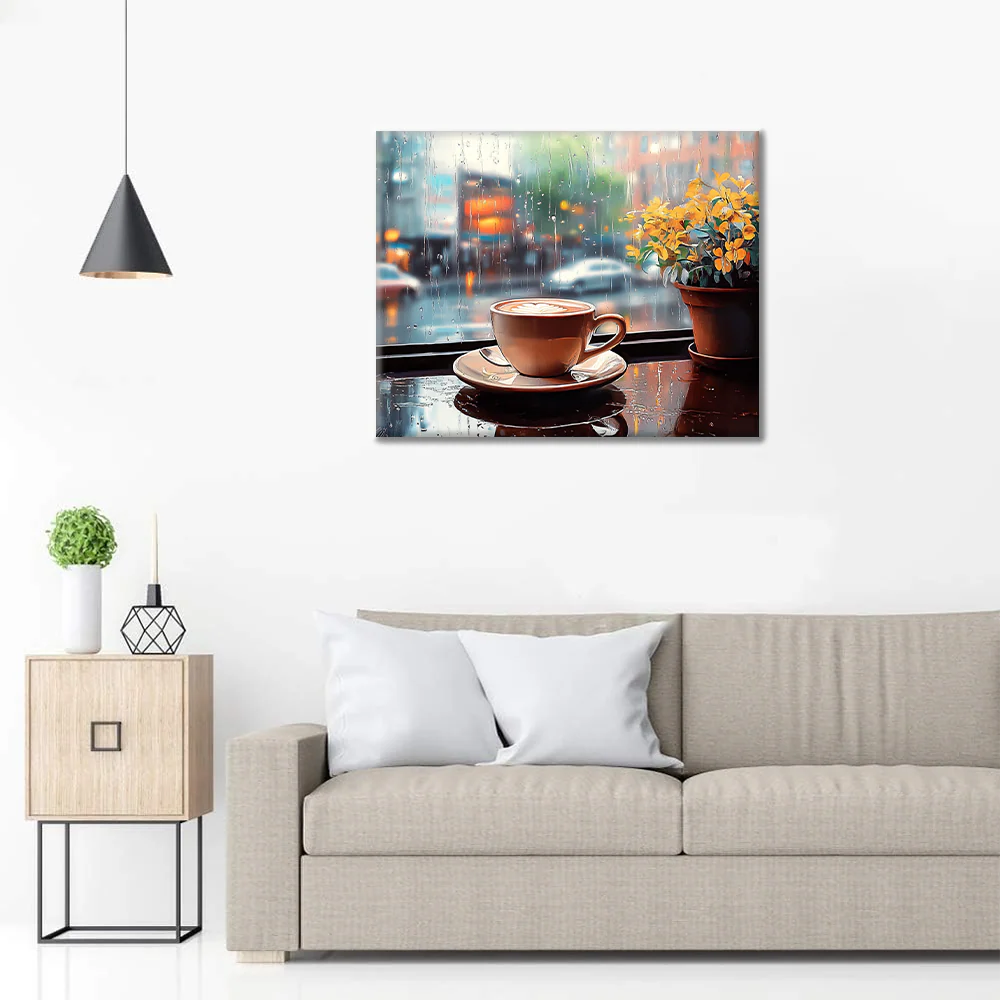 Rainy Coffee - Paint by Numbers - Image 3