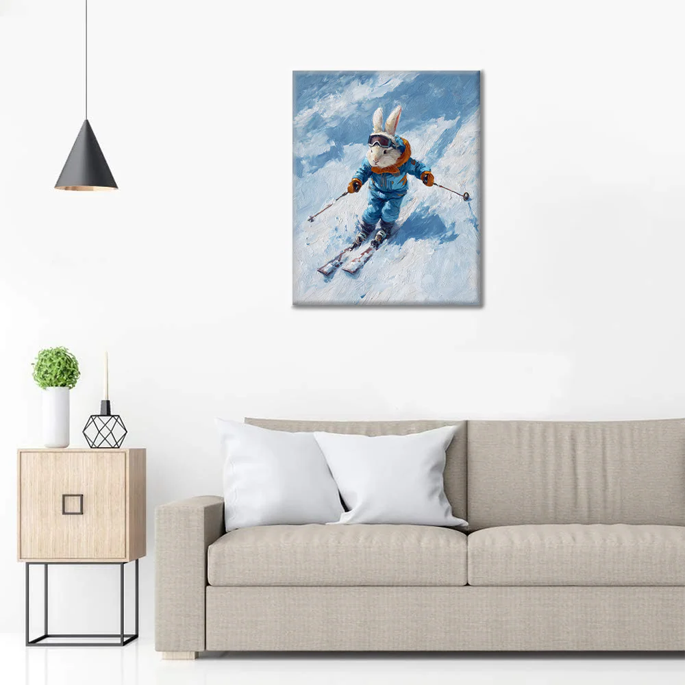 Speedy Snow Rabbit - Paint by Numbers - Image 3