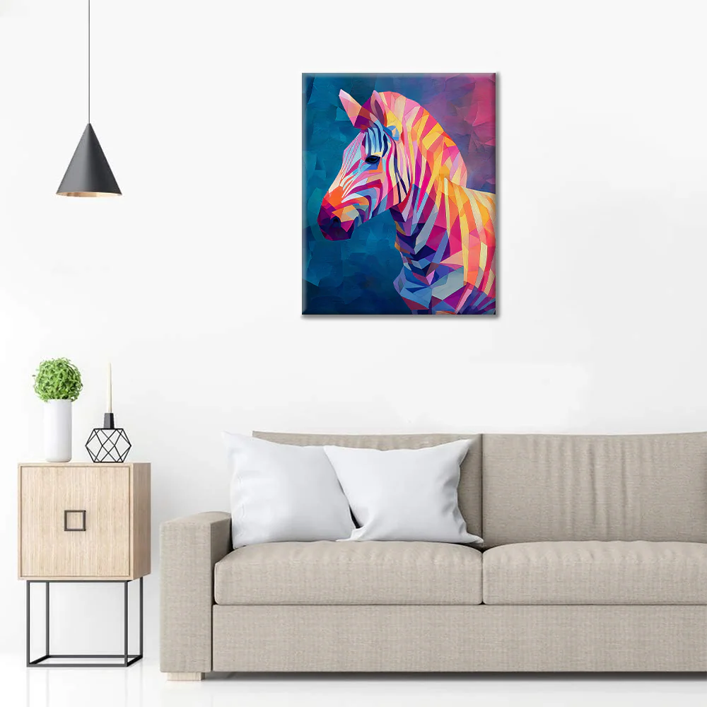 Geometric Zebra - Paint by Numbers - Image 3