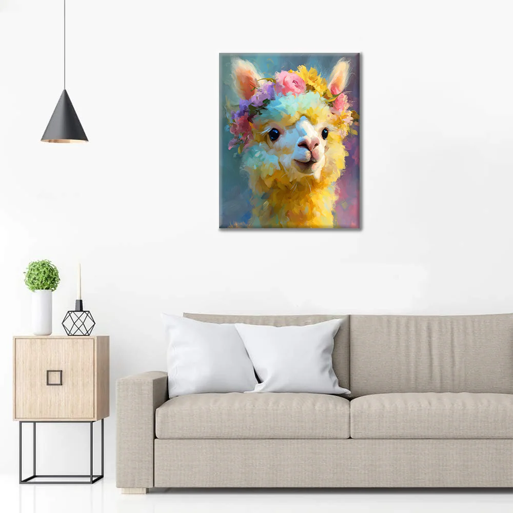 Blooming Llama - Paint by Numbers - Image 3