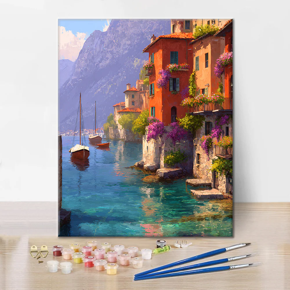Reflections of Varenna - Paint by Numbers - Image 2