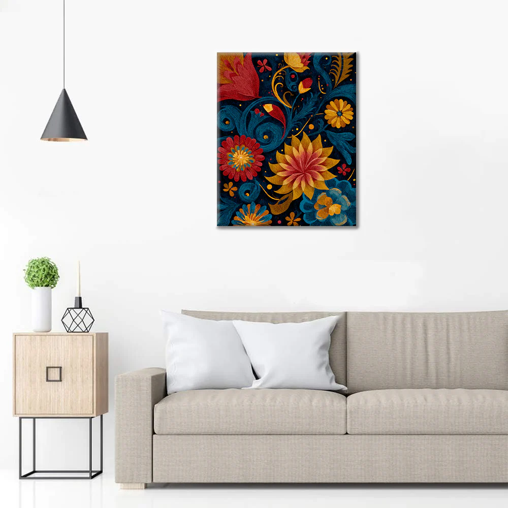 Vibrant Flower Swirls - Paint by Numbers - Image 3