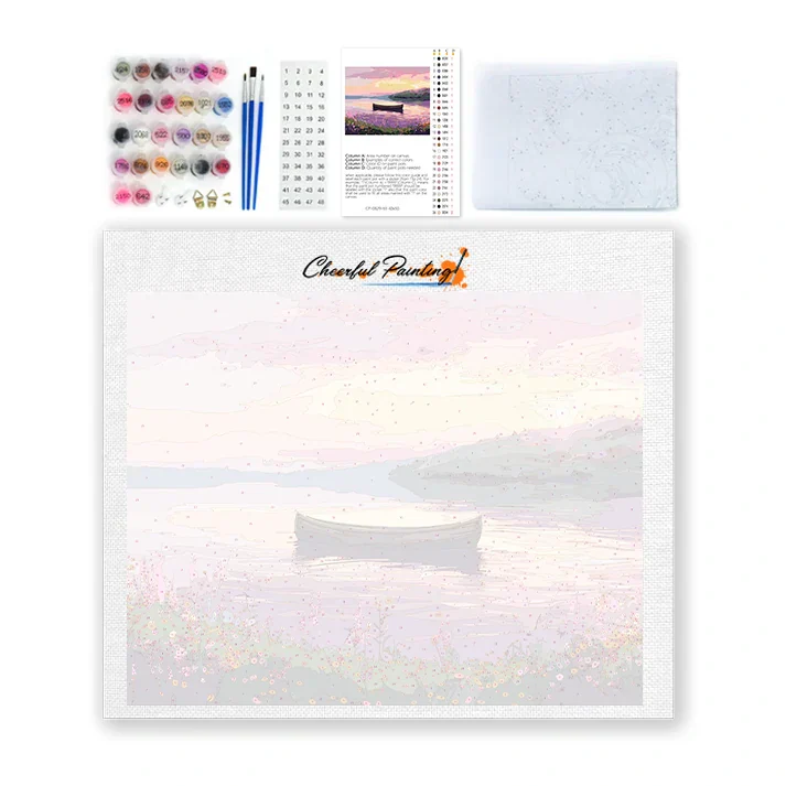 Boat on a Serene Lake - Paint by Numbers - Image 4