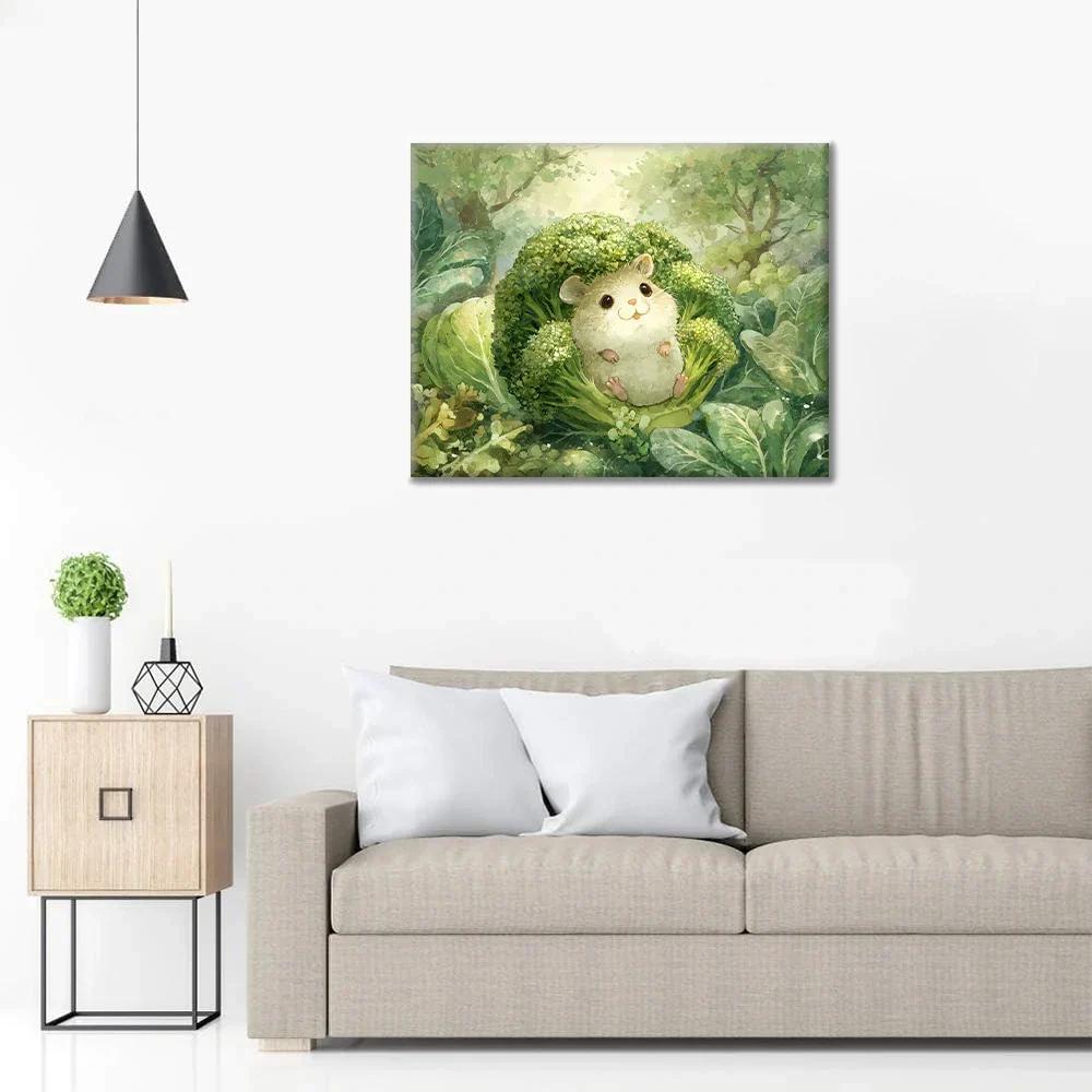 Broccoli Hamster - Paint by Numbers - Image 3
