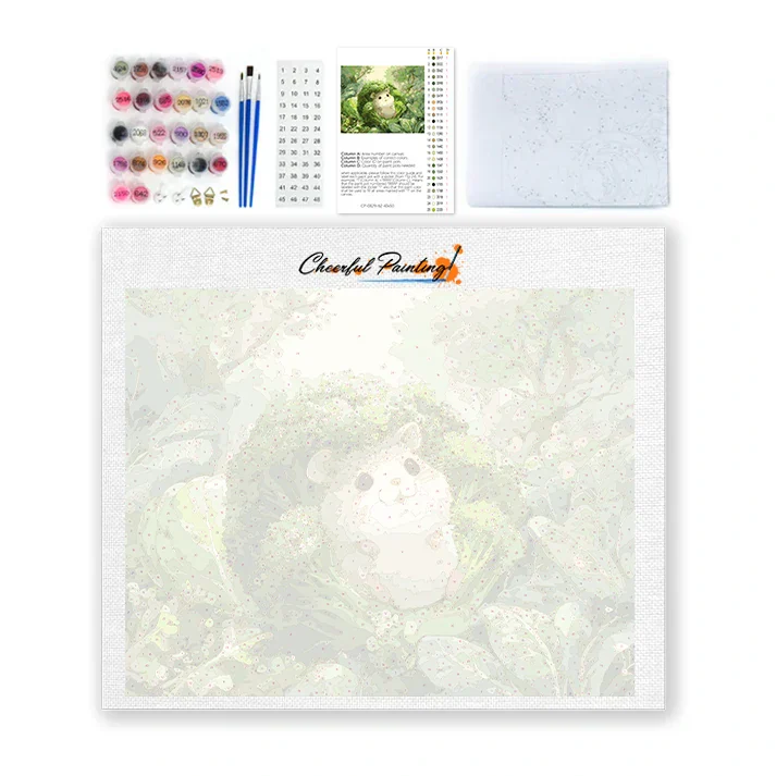 Broccoli Hamster - Paint by Numbers - Image 4