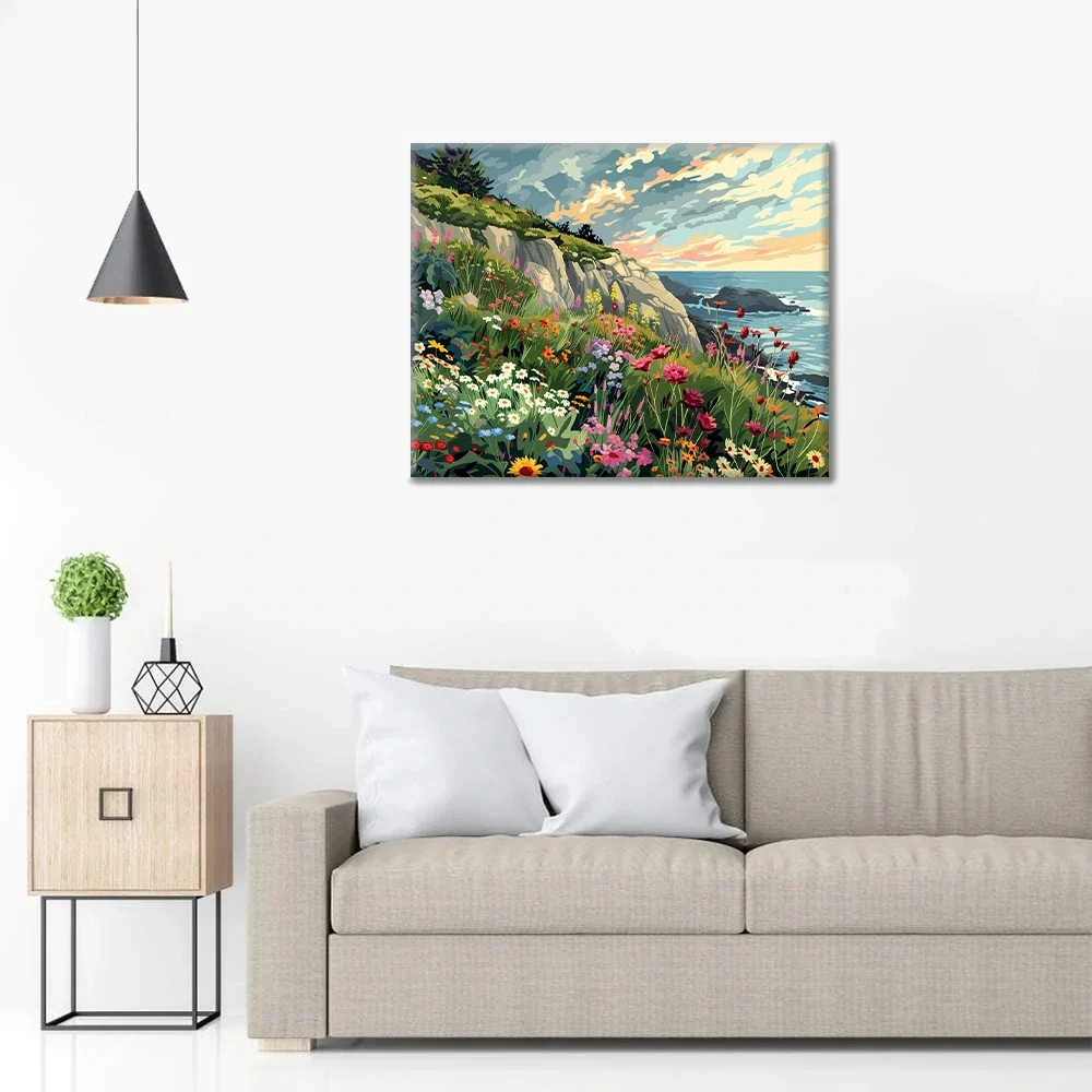 Coastal Flower Field - Paint by Numbers - Image 3