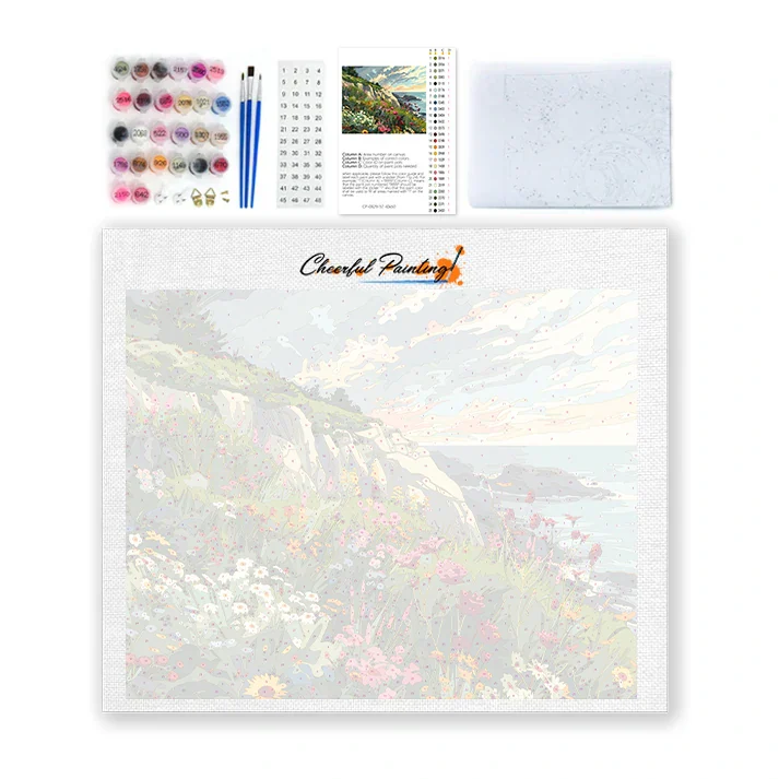 Coastal Flower Field - Paint by Numbers - Image 4
