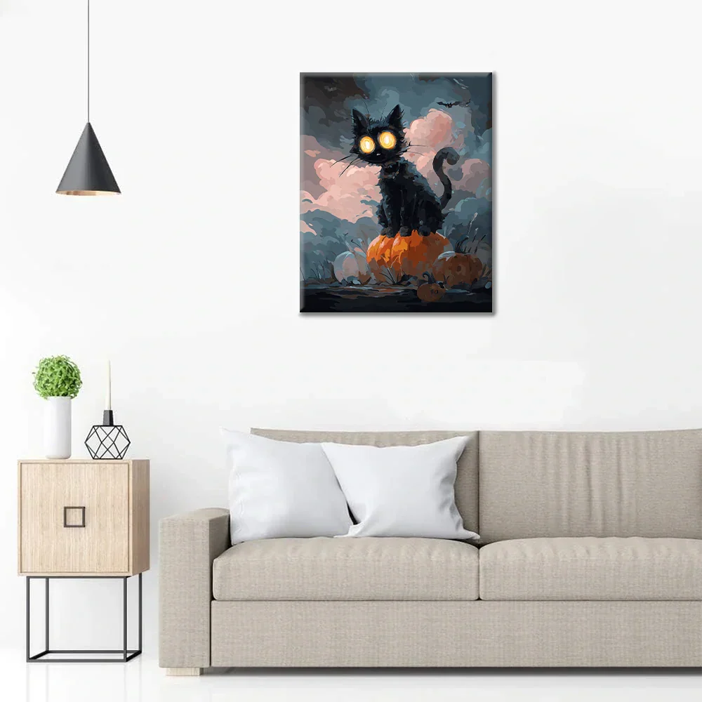 Halloween Black Cat - Paint by Numbers - Image 3