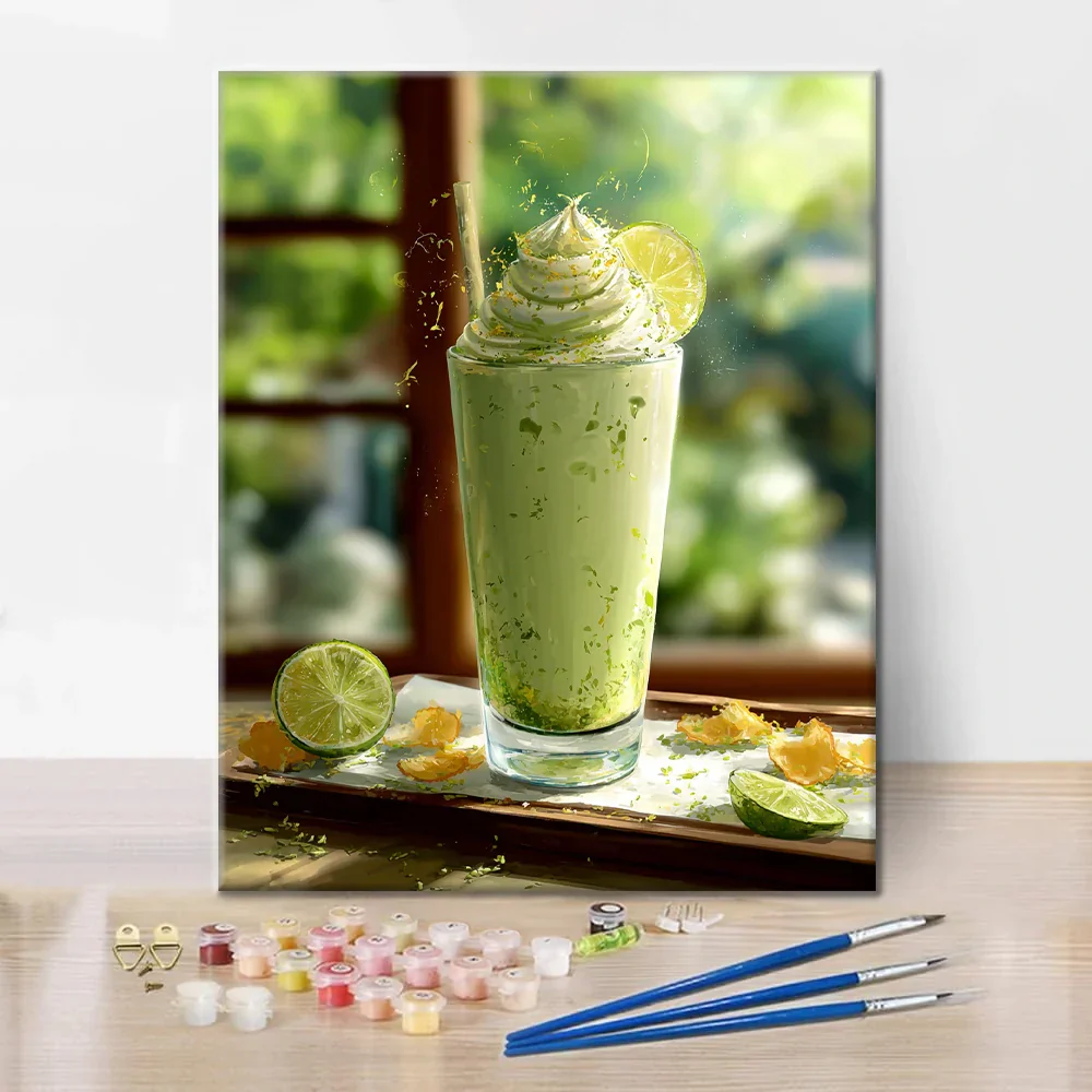 Matcha Smoothie - Paint by Numbers - Image 2