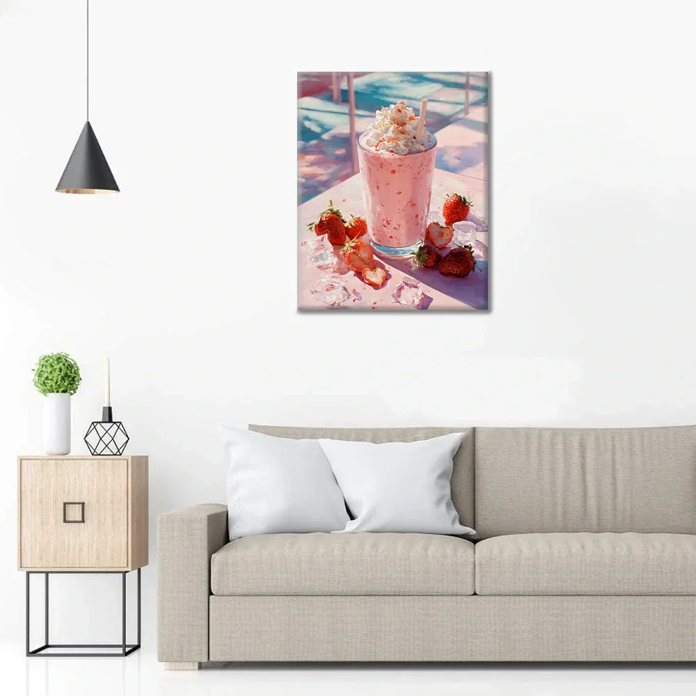 Strawberry Milkshake - Paint by Numbers - Image 3