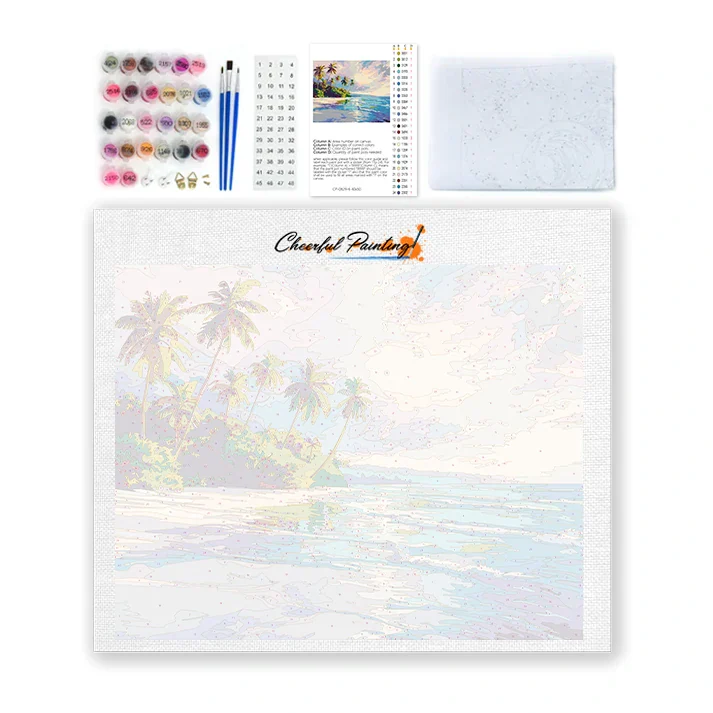 Tropical Beach - Paint by Numbers - Image 4