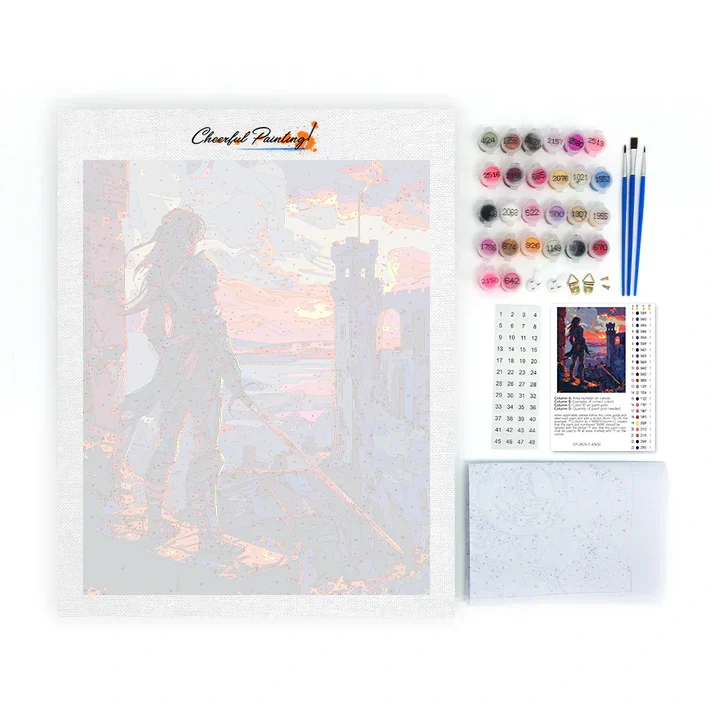 Warrior at Sunset - Paint by Numbers - Image 4
