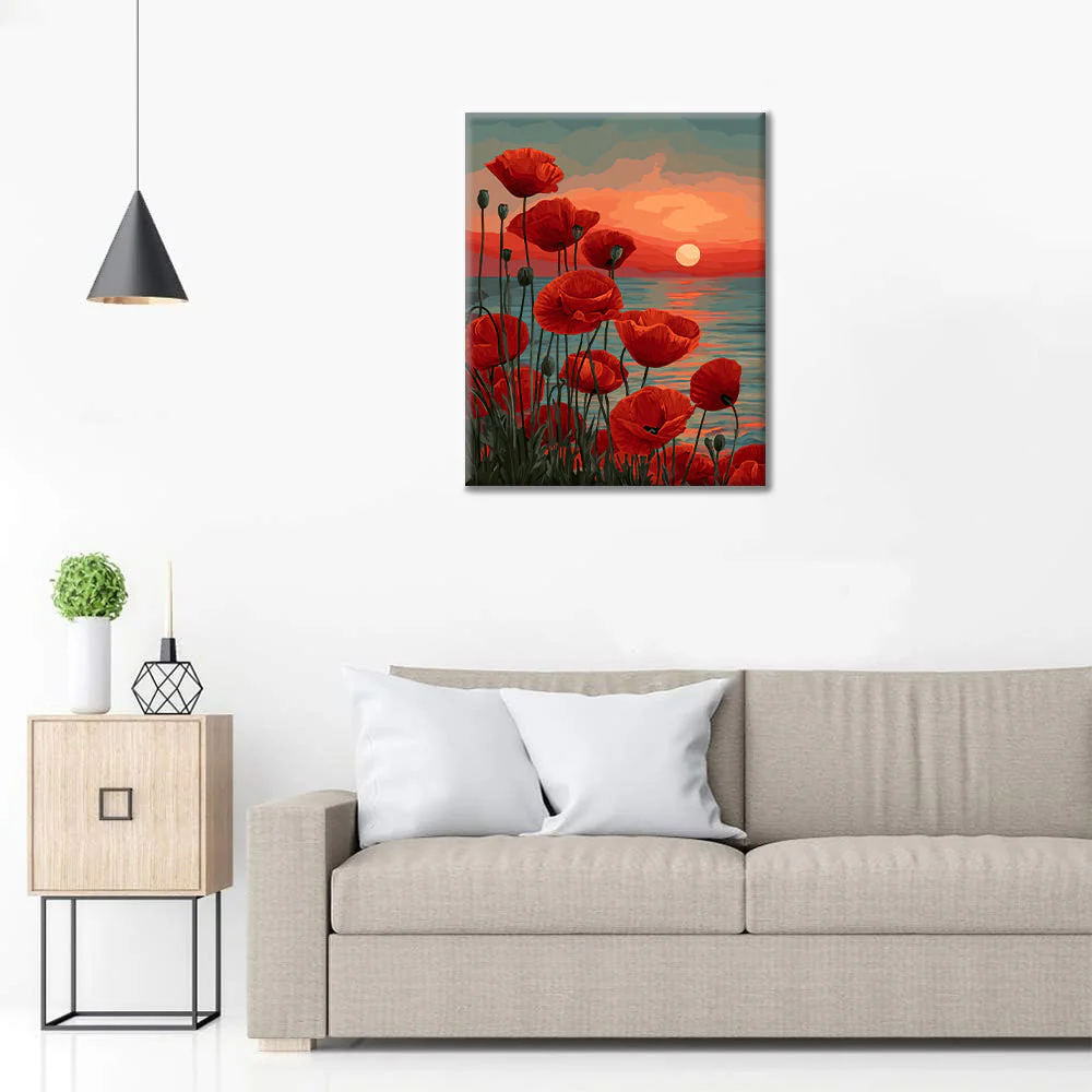 Crimson Dusk - Paint by Numbers - Image 3