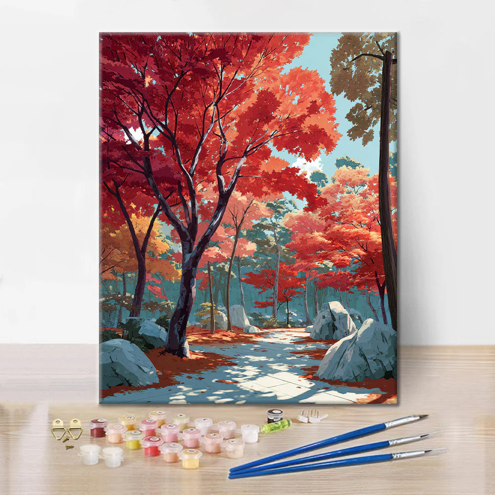 Crimson Pathway - Paint by Numbers - Image 2