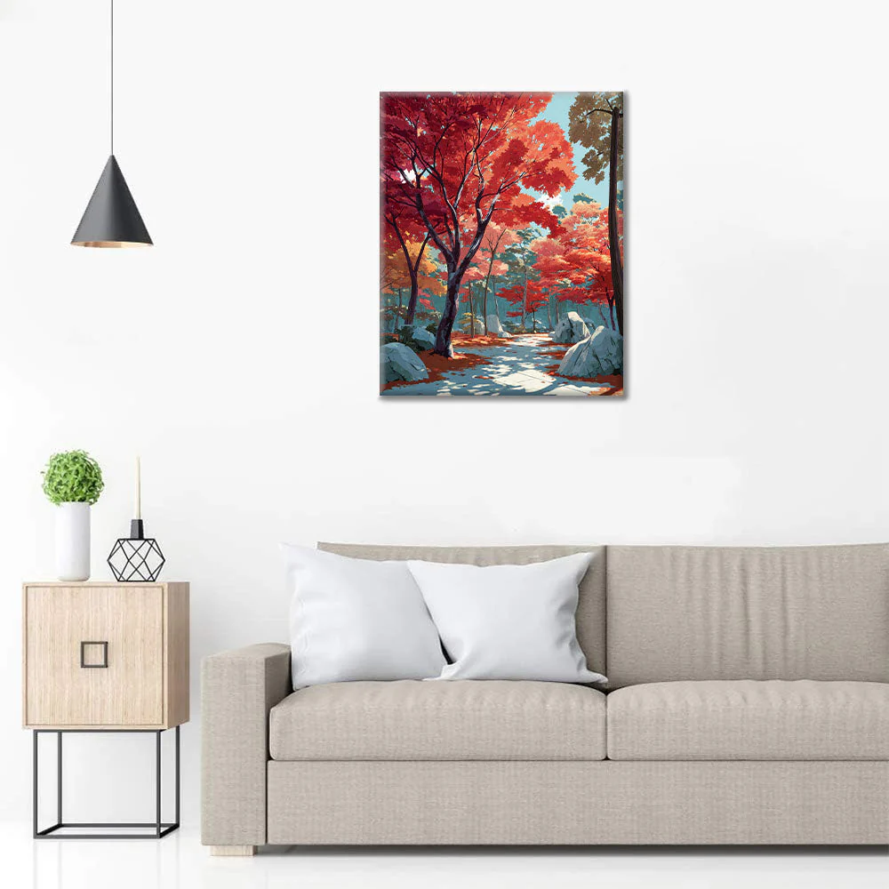 Crimson Pathway - Paint by Numbers - Image 3