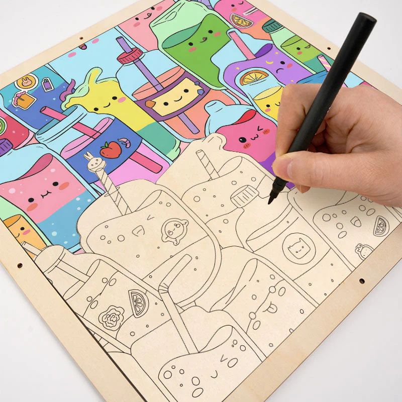 Cute juices - Wooden Coloring Puzzle - Image 6