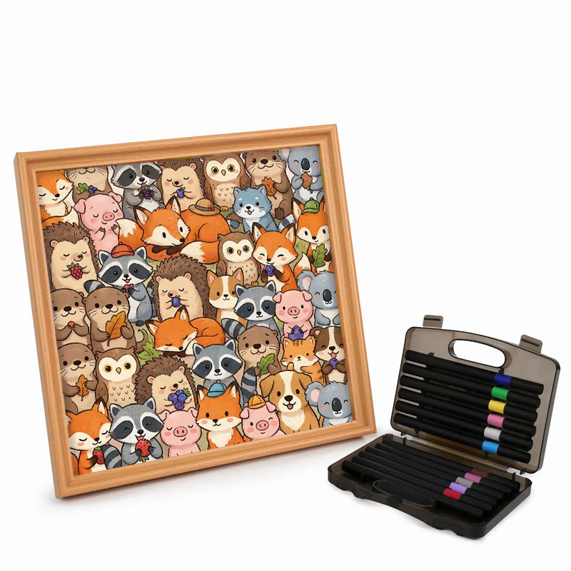 Cute Little Animals - Wooden Coloring Puzzle - Image 3