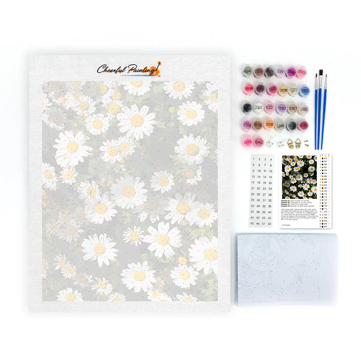 Daisy Cluster Nature Mural - Paint by Numbers - Image 4